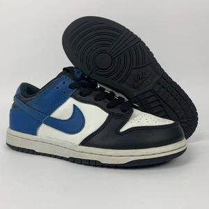 Nike Dunk Low Black/White Industrial Blue (DH9756-104) Kids Size 13c - Picture 1 of 12