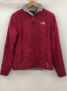 The North Face Womens Pink Long Sleeve Pockets Full-Zip Puffer Jacket Size Small - Picture 1 of 7