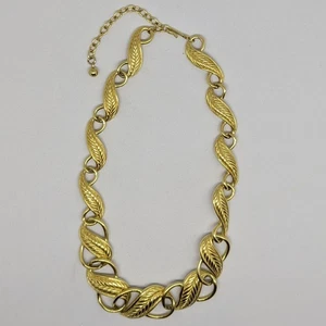 Vintage Signed Trifari Gold Tone Linked Statement Necklace - Picture 1 of 4