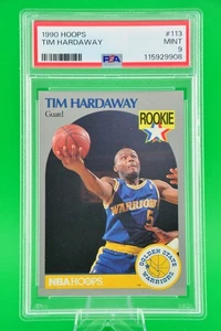 NBA Hoops 1990 - Tim Hardaway #113 novato Golden State Warriors PSA 9 - Imagen 1 de 2