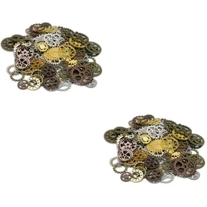 2 Pack Schmuckherstellung Zubehör Steampunk Zahnraeder DIY -Halskette - Picture 1 of 12