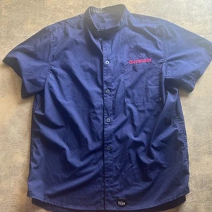 TILIT NYC Koch Arbeitshemd Gr. L blau marine Band Kragen Staviebutter Stickerei - Bild 1 von 8