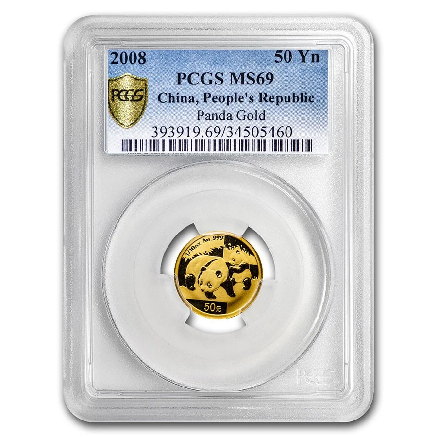 2008 China 1/10 oz Gold Panda MS-69 PCGS - Image 1 of 3