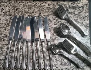 54 Pieces ONEIDA Bancroft Stainless Steel Flatware Lot USA Serving - Picture 1 of 5