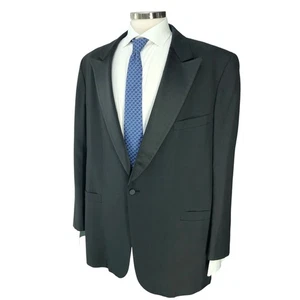 Brooks Brothers Smoking Sakko Herren 46 L schwarz Satin spitzes Revers *WINZIGER FEHLER - Bild 1 von 19