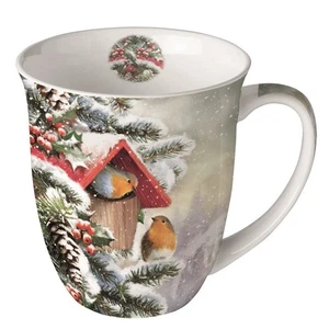 Tasse, Porzellantasse HOUSE WITH ROBINS | Rotkehlchen 0,4l Ambiente - Bild 1 von 1
