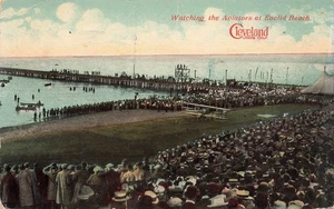 CLEVELAND OH OHIO CROWD EUCLID PARK WATCH FLIEGER 1914 VINTAGE POSTKARTE 071325 - Bild 1 von 2