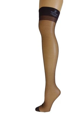 2PR DE COLECCIÓN~BERKSHIRE~AGILON 10.5-11 M MEDIAS DE NAILON TRANSPARENTE ELÁSTICAS FANTASÍA NEGRAS Foto 1 de 4