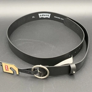 Levis Belt Womens Black Genuine Leather XL Round Buckle - Picture 1 of 4