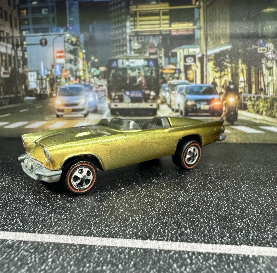 Hot Wheels Redline 1969 Classic ‘57 T-Bird Gold With Brown Interior VG Condition - Image 1 of 4