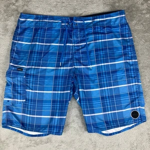 O'Neill Mens Blue Plaid Swim Trunks Board Shorts Size 40 - Picture 1 of 10