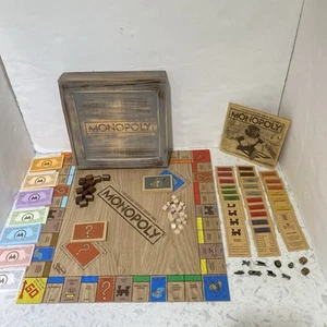 Monopoly Rustic Wood Series Board Game Limited Edition Wooden Box COMPLETE - Picture 1 of 14