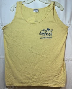 Squid Lips Overwater Grill Sebastian FL Yellow Summer Tank Top Cotton Size L - Picture 1 of 10