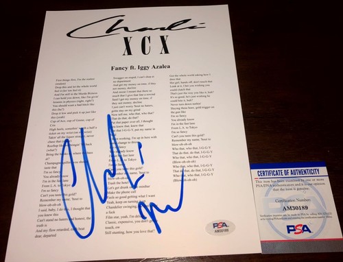 Charli XCX Fancy Signed Autographed Lyric Sheet PSA E1 | eBay