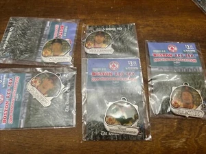 Lot Of 5 2005 Pendant Collection Boston Red Sox Silvertone Keychain Boston GLOBE - Picture 1 of 2