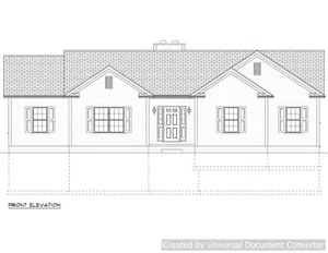 Full Set of single story 3 bedroom house plans 1,654 sq ft  - Picture 1 of 6