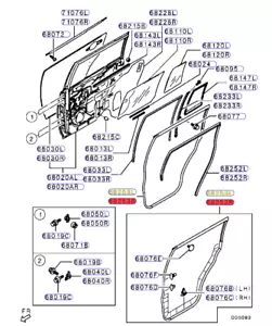 Door Weatherstrip RR OTR Kit fits Mitsubishi Challenger 4WD KH4W 2008-2015 2.5L - Picture 1 of 3