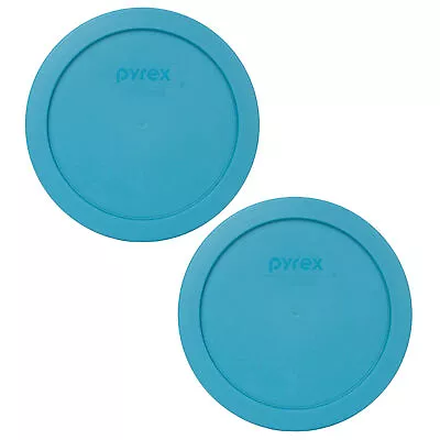 Pyrex 7201-PC 4-Cup Teal Blue Replacement Food Storage Lid Covers (2-Pack)
