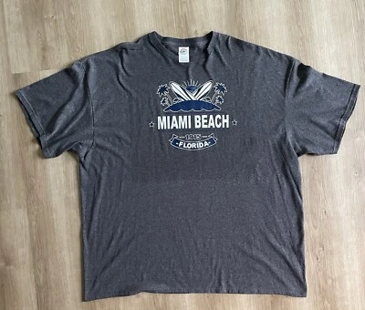 Miami Beach T-Shirt 3XL  Surfer Tourist Tee 1915 XXXL  - Image 1 of 4