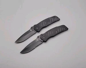 Gerber Swagger Pocket Knives - Lot of 2 - Frame Lock - Combo Edge Blade - Black - Picture 1 of 8