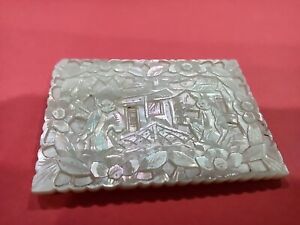 Exceptional Quality Chinese Hand-Carved  Mother of Pearl Gambling Chip
