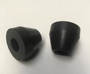 2 Amortiguadores de rendimiento Works parachoques inferiores 5/8" ID goma negra 1,25" altura - Imagen 1 de 3