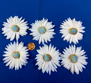 Pale Blue Daisies - Japan - Millinery - Vintage - Picture 1 of 3