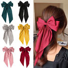 Womens Elegant Satin Long Bow Hairpin Large Ribbon Hair Clip Hair Accessories