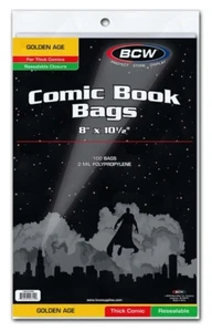 BCW Golden Comic Bags Resealable & BCW Boards (15 BAGS & 15 BOARDS COMBO) - Picture 1 of 3