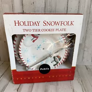 HOLIDAY SNOWFOLK TWO TIER COOKIE PLATE - Picture 1 of 12