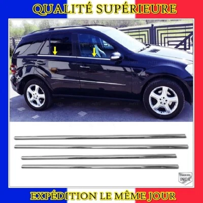 RS CHROME Chromé Cadre Fenêtre Inférieure 4 pcs INOXY pour MERCEDES ML W164 2005 à 2011
