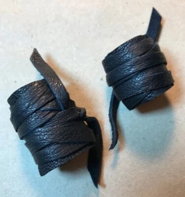 Viking Ponytail Hair Style Wrap Holders Black Leather Tie Brown Men Hair Jewelry - Image 1 of 4