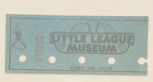 Little League Baseball Museum Globe Company Ticket Stub Adult Admit One 1990s - Picture 1 of 2