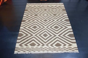 EC4 Handwoven Carpet Ghashgai Kelim Unique Natural Color 171 x 132 - Picture 1 of 9