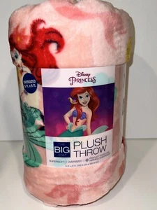 Disney Princess Ariel The Little Mermaid Plush Throw Blanket 5ft x 6ft Soft NEW! - Picture 1 of 10