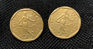 Vintage Faux Französisch Franc Ohrringe "Republique Francaise" 1" - Bild 1 von 4