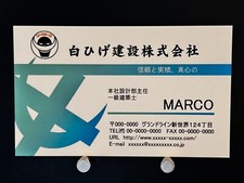 Marco ONE PIECE  Business Card Japanese JAPAN Anime Manga Whitebeard Pirates