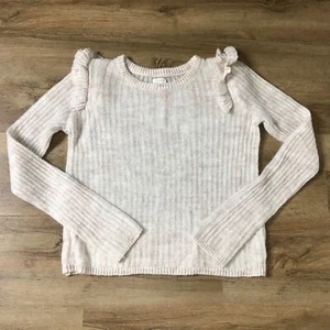 Vintage Gymboree Sweater Girls Size XL 14 Ruffle Shoulder Knit 90s Light Pink - Picture 1 of 6