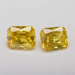 50pcs 2x3~13x18mm Yellow octangle loose cz stone cubic zirconia gemstone - Picture 1 of 3
