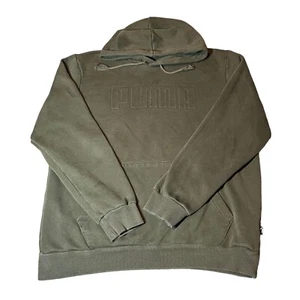 PUMA Embossed Logo Classic Green Sweater Hoodie Sweatshirt Mens Size Medium - Picture 1 of 6