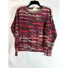 ISABEL MARANT FOR H&M Women's Red Printed Crewneck Pullover Sweater SZ 4