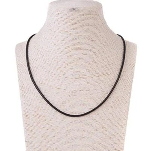 High Quality Black Silk Leather Cord Chain Necklace Rope with Lobster Claw Clasp - Picture 1 of 11