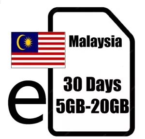 Malaysia eSIM 5GB - 20GB for 30 Days - DIGITAL Travel eSIM - Picture 1 of 1