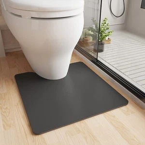 Bath Mat-Absorbent Stain Resistant Rug-Dark Grey 20x24 U-Shape Non Slip Quick... - Picture 1 of 6