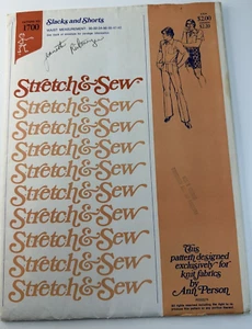 Stretch & Sew Sewing Pattern Ann Person Slacks and Shorts #1700 Waist 30-42 c67 - Picture 1 of 4