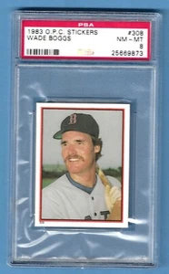 1983 O.P.C. Stickers Wade Boggs Red Sox #308 Rookie PSA 8 #25669873 HOF 2005 - Picture 1 of 2