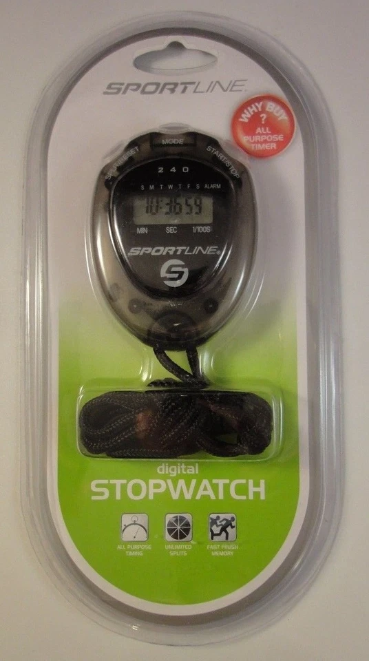 Sportline Digital Stopwatch  Black Item# TG2832AS - Image 1 of 1