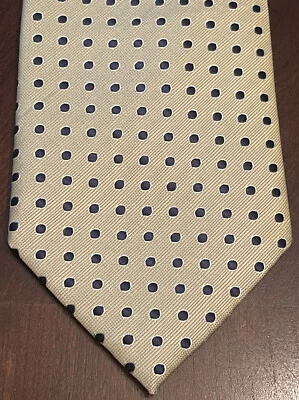 Corbata Croft & Barrow dorada azul hecha a mano 100 % poliéster para hombre hecha en China Foto 1 de 4