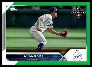 2023 Topps PRO DEBUT WILMAN DIEZ GREEN FOIL 8/99 PD-22 - Picture 1 of 2