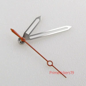 Rote Sekundenzeiger Silberrand weiß/orange Uhrenzeiger leuchtend passend für NH35 - Bild 1 von 10